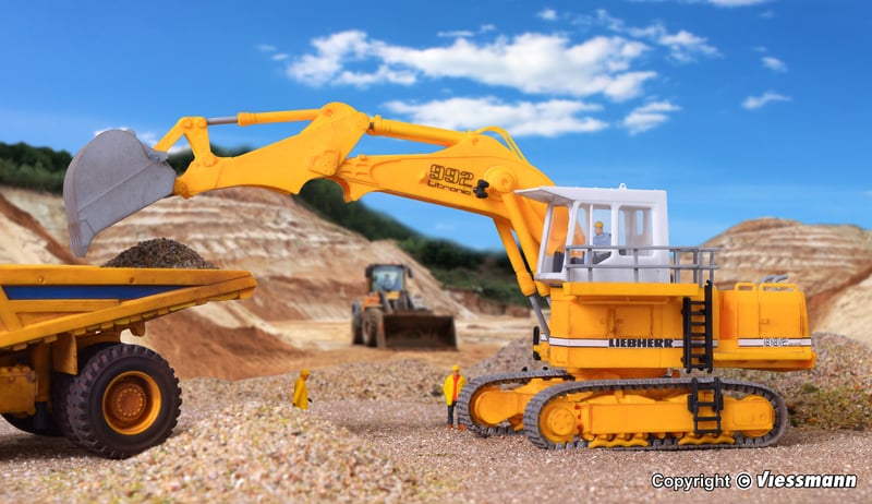 Kibri 11278 H0 LIEBHERR Litronic 992 with backhoe