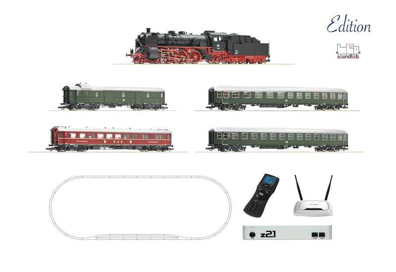 Roco 51313 z21 Digitalset Steam locomotive class 18 6 with fast train DB