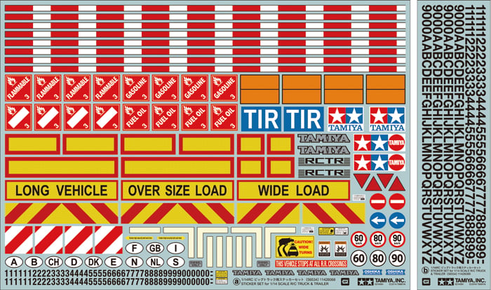 Tamiya 56534 Sticker Set for 1/14 Scale RC Truck and Trailer