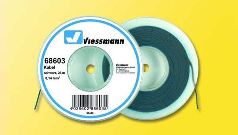 Viessmann 68603 Black Wire 0 14 mm Diameter