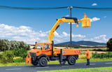 Kibri 15005 H0 UNIMOG with loading crane and working cage