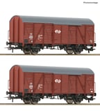 Roco 6600151 2 Piece Set Covered Goods Wagon NS DC
