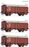 Roco 6600173 3 Piece Set Sliding Roof Wagons SNCF DC