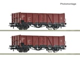 Roco 6600194 2 Piece Set Open Goods Wagons DR DC