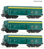 Roco 6600195 3 Piece Set Self-Unloading Hopper Wagons PTKiGK DC